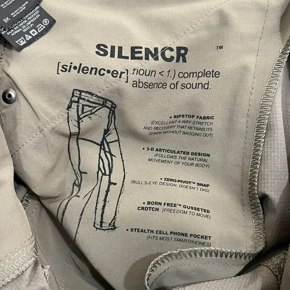 KUHL Silencr Pants Ripstop 4-Way Stretch Outdoor Stretch Taupe Brown Men's 36x34 - Picture 6 of 14